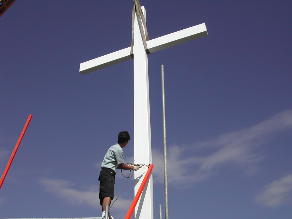 2004-9-15 옥탑 십자가 설치2 - 1